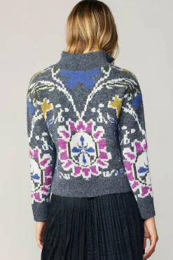 Sweaters-Current Air Jacquard Zip Sweater MULTI