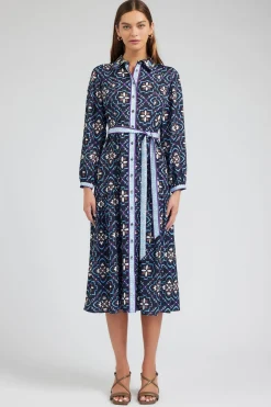 Maxi Dresses|Midi Dresses-Current Air Kaleidoscope Motif Maxi Dress NAVYMLT