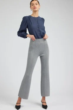 Knitwear|Pants-Current Air Knit High Waist Pants HEATHERGREY