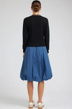 Knitwear|Sweaters-Current Air Lace Detail Sweater Top BLACK