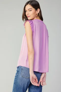 Sleeveless Tops|Short Sleeve Tops-Current Air Margot Pleated Sleeve Blouse PASTELPINK