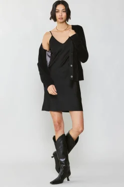 Cardigans-Current Air Metallic Contrast Cardigan GOLD-BLACK