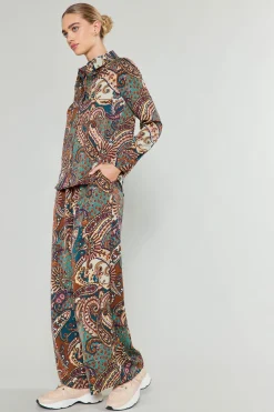 Pants-Current Air Mixed Print Pants BROWNMLT