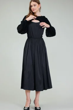 Knitwear-Current Air Nava Sweater Dress Set BLACK