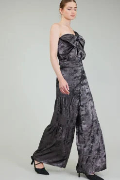 Long Sleeve Tops-Current Air One Shoulder Textured Top PLUMGUNMETAL