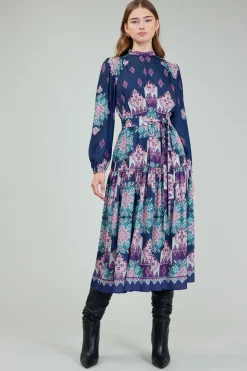 Midi Dresses-Current Air Ornate Border Printed Midi Dress MLT