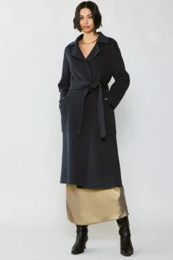 Coats & Jackets-Current Air Oversized Belted Wool Coat CHARCOAL