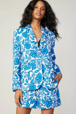 Coats & Jackets-Current Air Painterly Floral Jacket BLUEMLT