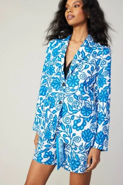 Coats & Jackets-Current Air Painterly Floral Jacket BLUEMLT