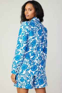 Coats & Jackets-Current Air Painterly Floral Jacket BLUEMLT