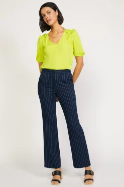 Pants-Current Air Pinstriped Bootcut Pant NAVYSTRIPE