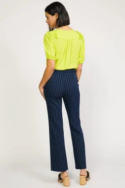 Pants-Current Air Pinstriped Bootcut Pant NAVYSTRIPE