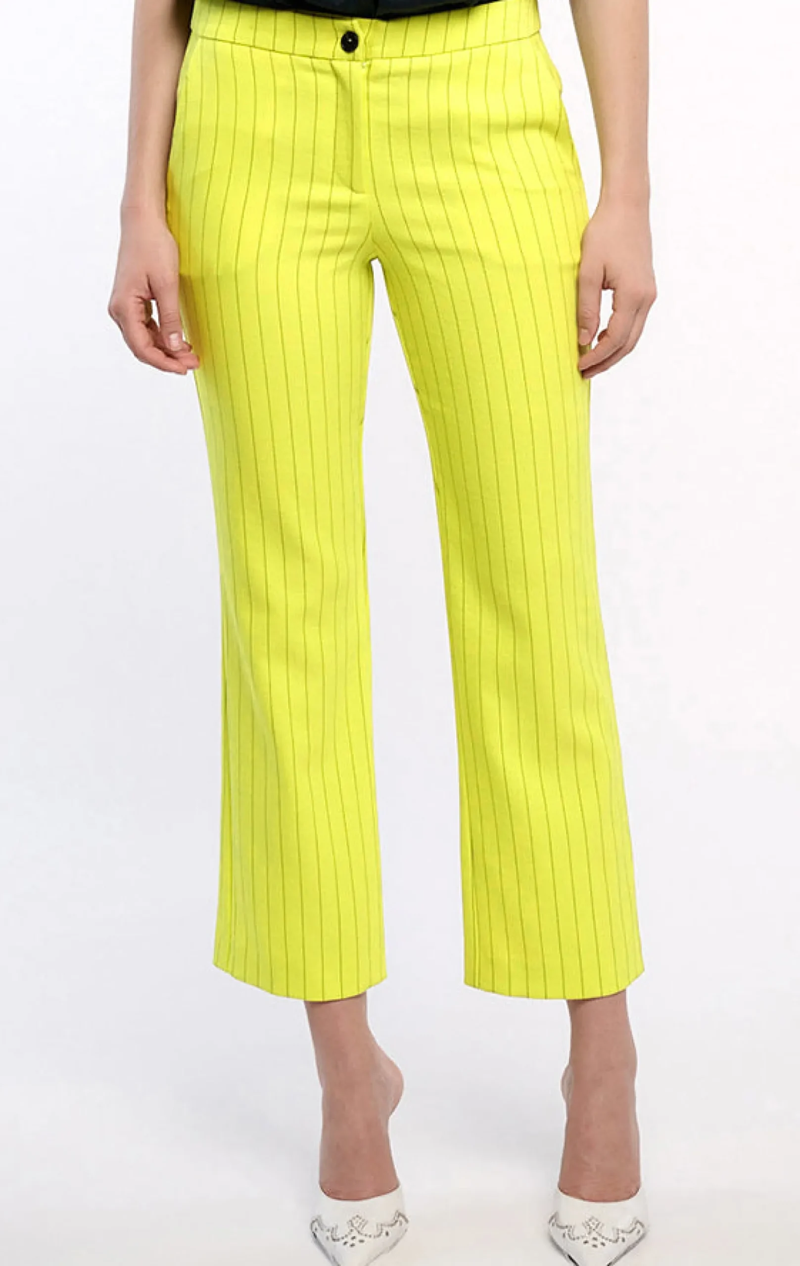 Pants-Current Air Pinstriped Bootcut Pant NEONYELLOW