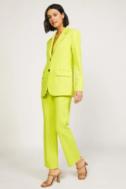 Pants-Current Air Pinstriped Bootcut Pant NEONYELLOW