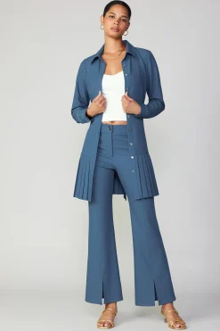 Pants-Current Air Pintucked Split Hem Pant AEGEANBLUE