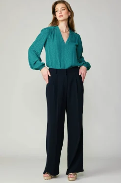 Pants-Current Air Pintucked Trousers NAVY