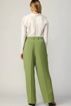 Pants-Current Air Pintucked Trousers OLIVE