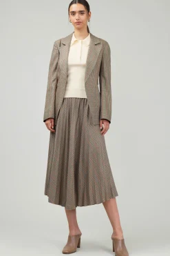 Coats & Jackets-Current Air Plaid Layered Jacket CAMELMLT