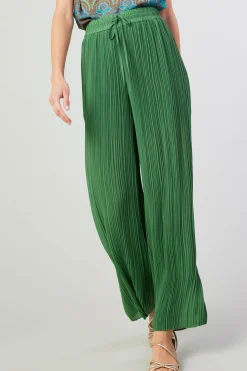 Pants-Current Air Pleated Pullover Pants LEAFGREEN