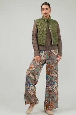 Coats & Jackets-Current Air Quilted Cropped Vest OLIVE