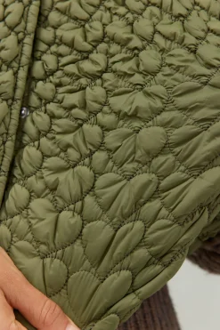 Coats & Jackets-Current Air Quilted Cropped Vest OLIVE