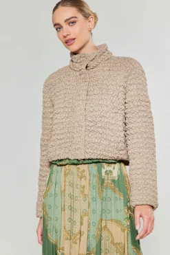 Coats & Jackets-Current Air Quilted Puff Jacket TAUPE