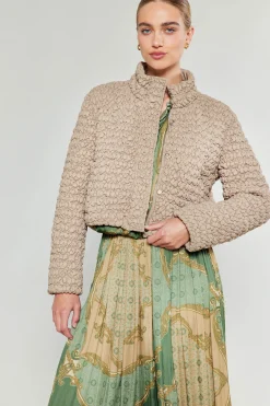 Coats & Jackets-Current Air Quilted Puff Jacket TAUPE