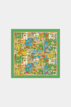 Accessories-Current Air Recycled Signature Print Scarf FLORALCOLORBLOCK