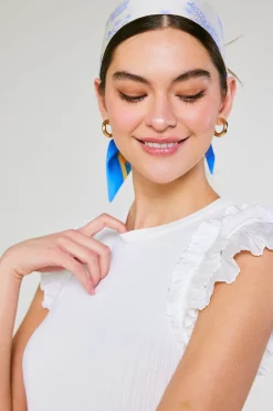 Accessories-Current Air Recycled Signature Print Twilly Scarf TUSCANBLUECITRUS