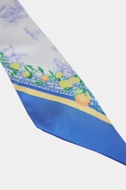 Accessories-Current Air Recycled Signature Print Twilly Scarf TUSCANBLUECITRUS