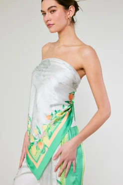 Accessories-Current Air Recycled Signature Print Scarf TUSCANGREENCITRUS