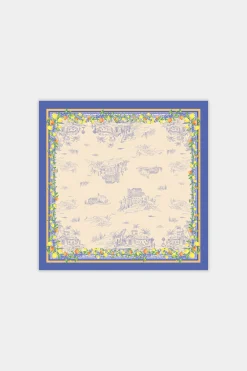 Accessories-Current Air Recycled Signature Print Scarf TUSCANBLUECITRUS
