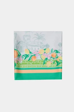 Accessories-Current Air Recycled Signature Print Large Scarf TUSCANGREENCITRUS