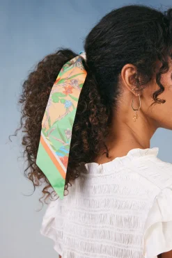 Accessories-Current Air Recycled Signature Print Twilly Scarf FLORALCOLORBLOCK