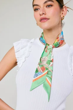 Accessories-Current Air Recycled Signature Print Twilly Scarf FLORALCOLORBLOCK