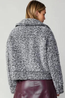 Coats & Jackets-Current Air Reversible Vegan Leather Shearling Jacket BLACK