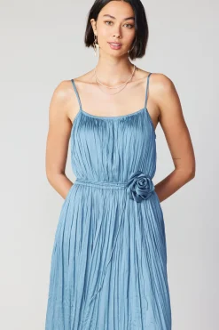 Midi Dresses-Current Air Rose Applique Cami Dress DUSTYSKY