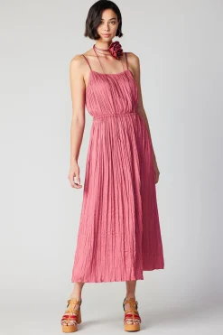 Midi Dresses-Current Air Rose Applique Cami Dress ROUGEBLUSH