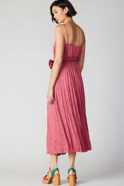 Midi Dresses-Current Air Rose Applique Cami Dress ROUGEBLUSH