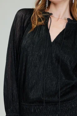 Mini Dresses-Current Air Shimmering Mini Dress BLACK