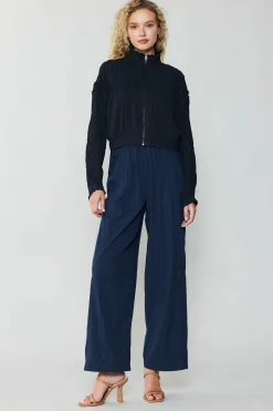 Coats & Jackets-Current Air Shirred Sleeve Jacket BLACK