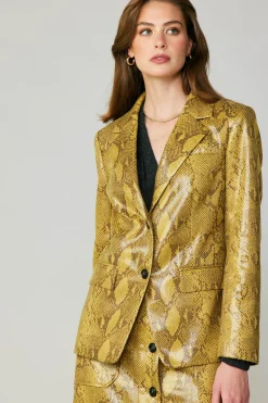 Coats & Jackets-Current Air Snakeskin Welt Pocket Blazer SNAKESKINYELLOW