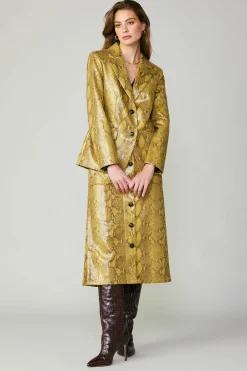 Coats & Jackets-Current Air Snakeskin Welt Pocket Blazer SNAKESKINYELLOW