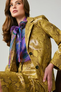 Coats & Jackets-Current Air Snakeskin Welt Pocket Blazer SNAKESKINYELLOW