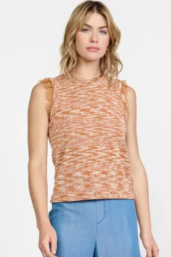 Sleeveless Tops|Sweaters-Current Air Space Dyed Sweater Tank RUST