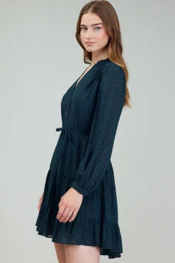 Mini Dresses-Current Air Sparkle Mini Dress DEEPTEAL