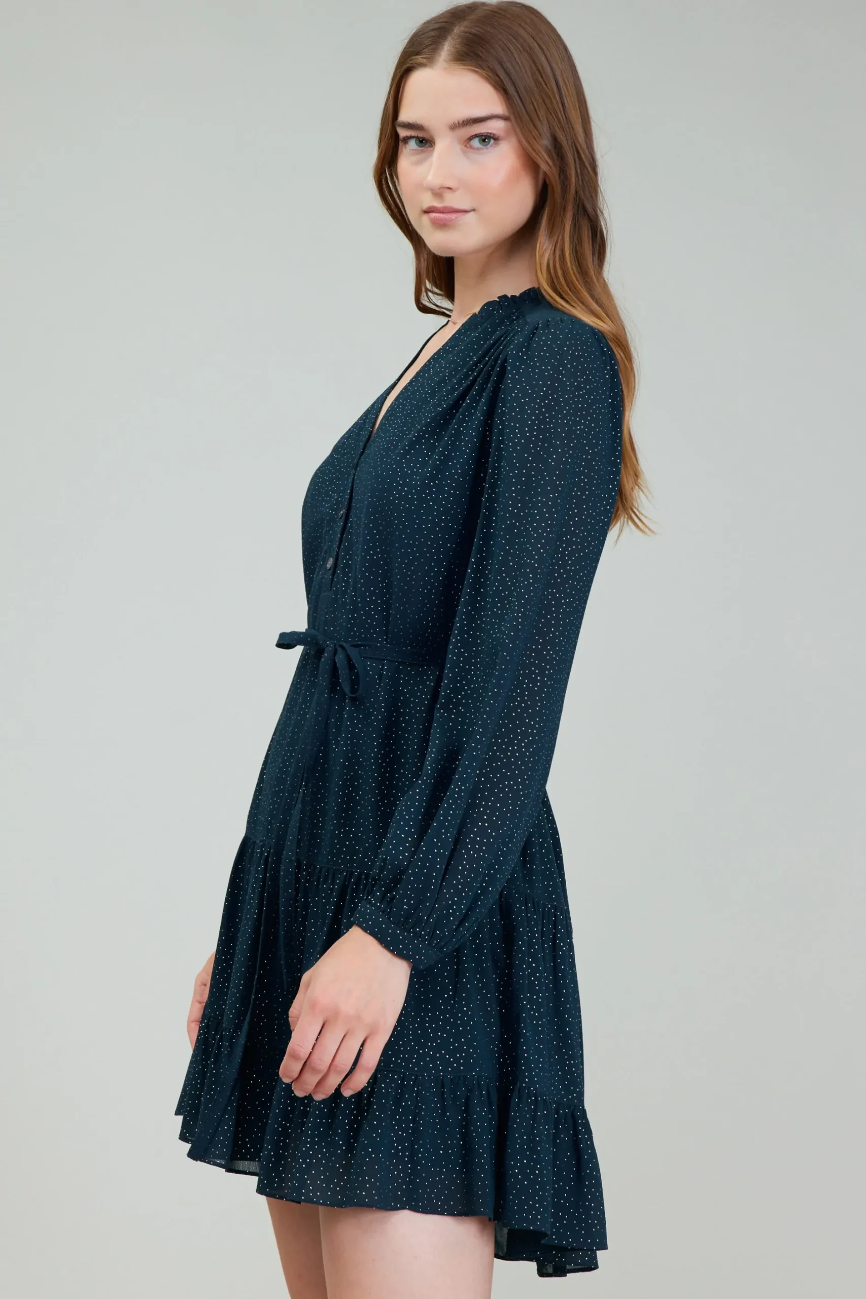 Mini Dresses-Current Air Sparkle Mini Dress DEEPTEAL