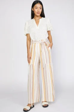 Pants-Current Air Striped Wide Leg Pant MULTISTRIPE