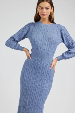 Knitwear|Midi Dresses-Current Air Sweater Midi Dress SOFTBLUE