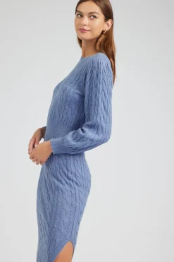 Knitwear|Midi Dresses-Current Air Sweater Midi Dress SOFTBLUE